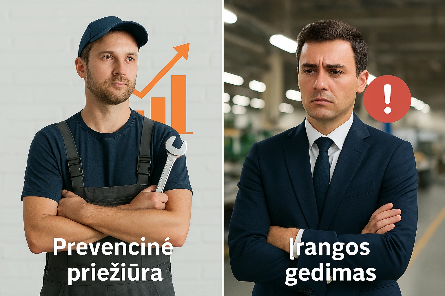 Serviso techniko įrankiai ir profilaktinės priežiūros nauda lyginant su įrangos gedimų situacijomis gamybos aplinkoje